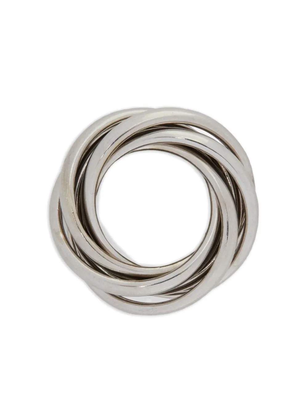  Jil Sander Multilayer Engraved-logo Ring - Silver 