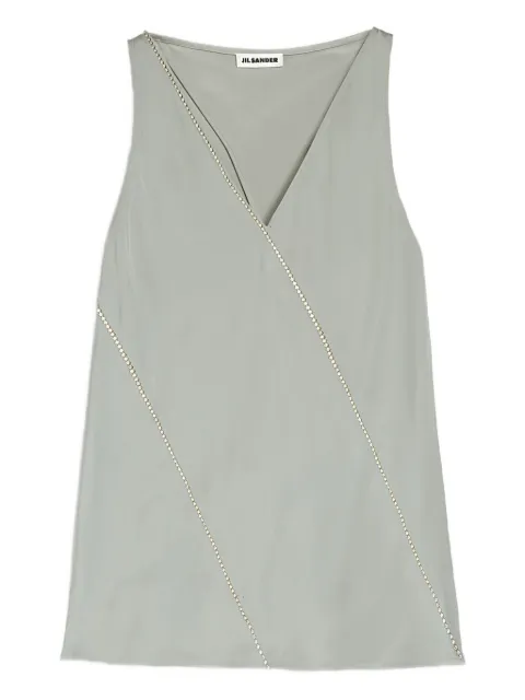 Jil Sander crystal-embellished V-neck top