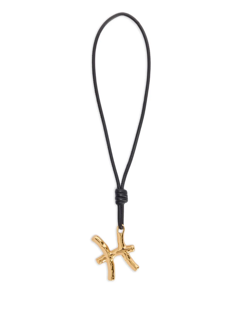 Jil Sander Zodiac charm leather necklace - Gold