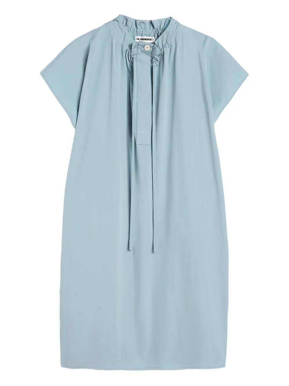 Jil Sander midi collar drawstring poplin dress | Blue | Image 1