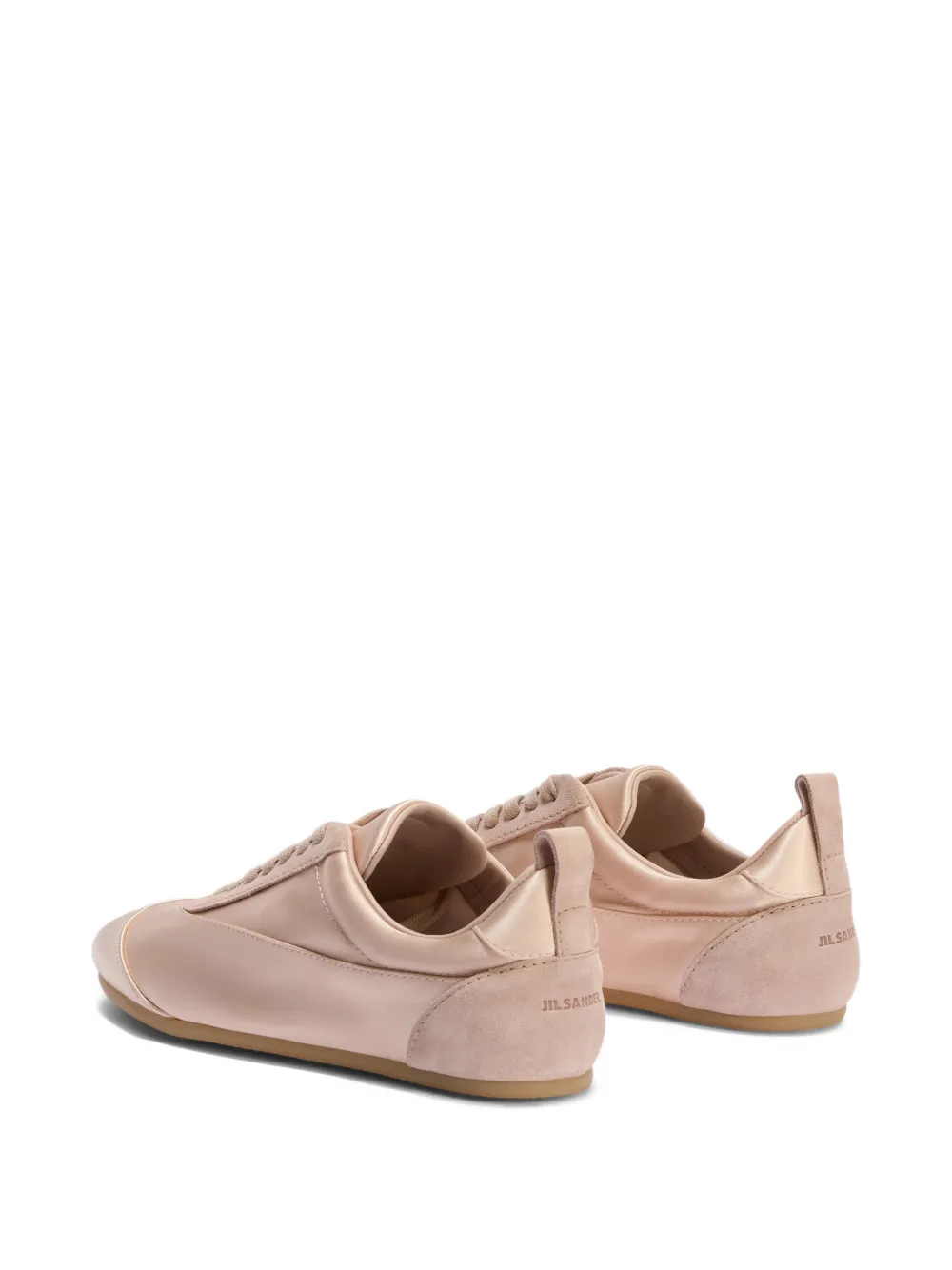 Jil Sander Pastel Pink Satin And Suede Sneakers In Neutral
