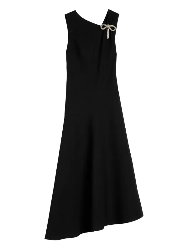 Jil Sander Silk Blend Evening Dress in Black
