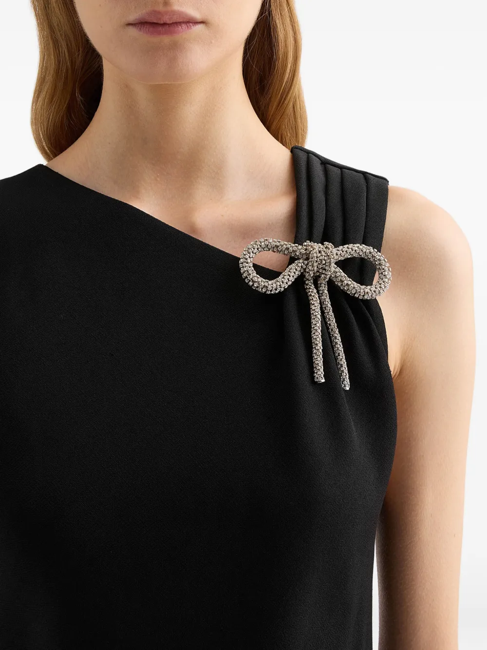 Jil Sander Jurk met asymmetrische afwerking Zwart