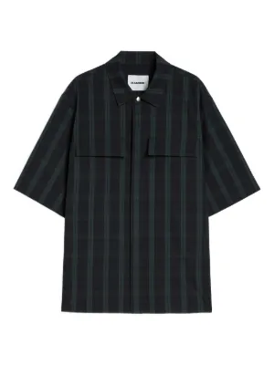 Jil Sander パッチポケット コットンポプリンシャツ | ブラック
