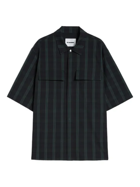Jil Sander Technical check pockets cotton shirt