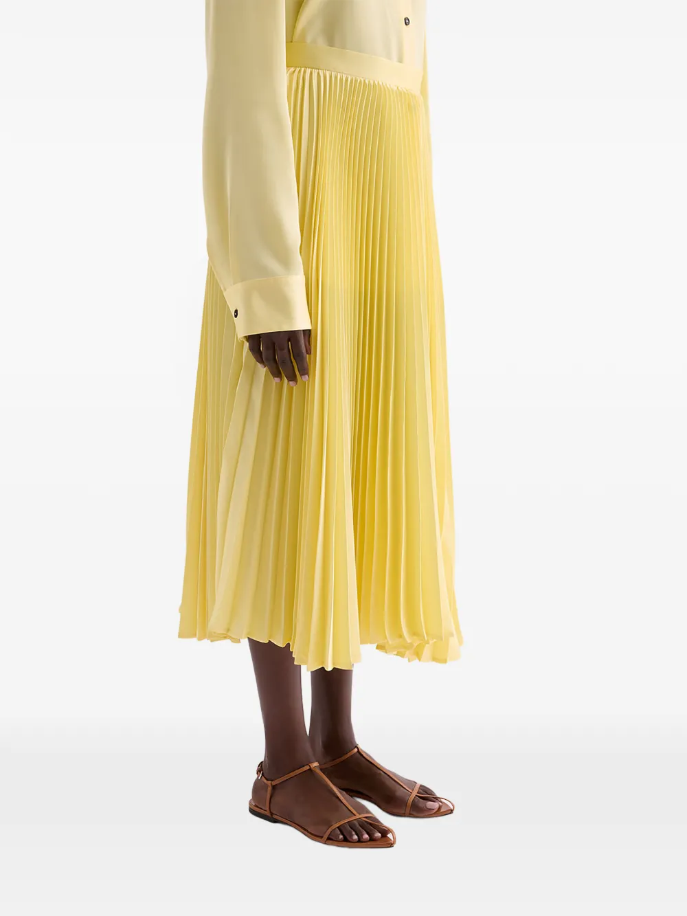 Jil Sander Technische twill plooirok Geel
