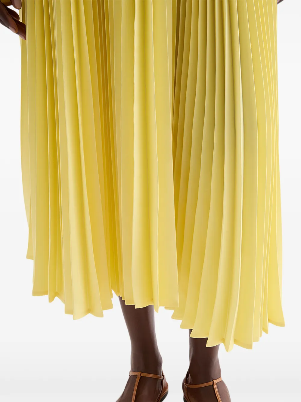 Jil Sander Technische twill plooirok Geel