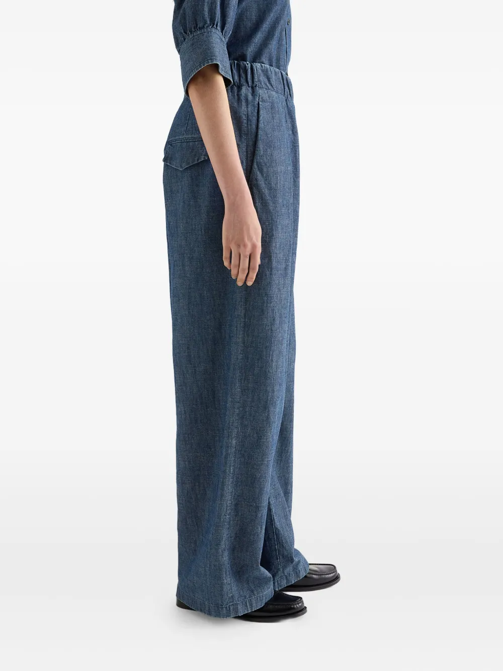 Jil Sander Katoenen chambray broek Blauw