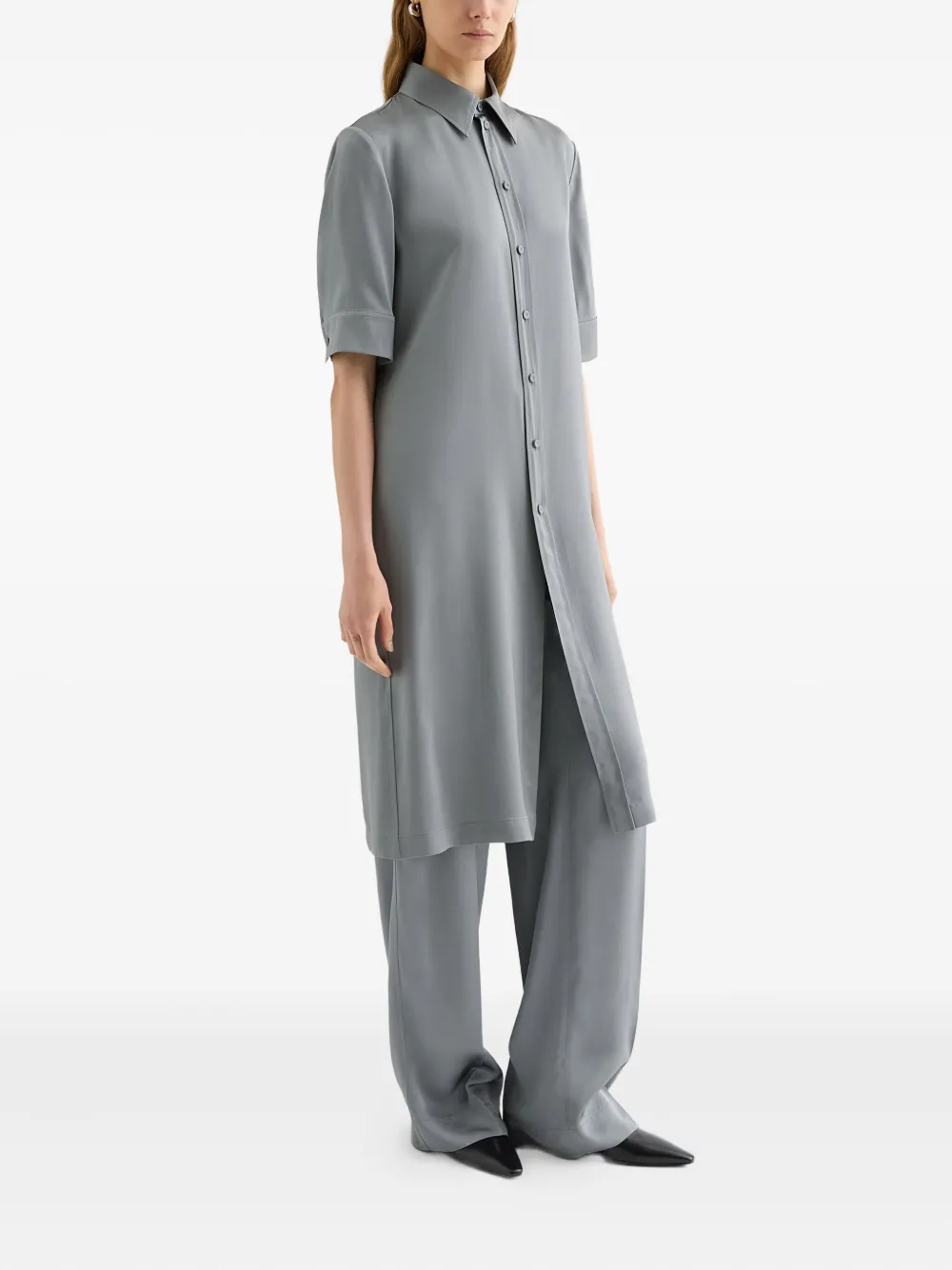 Jil Sander Gesmockte blouse met knopen Grijs