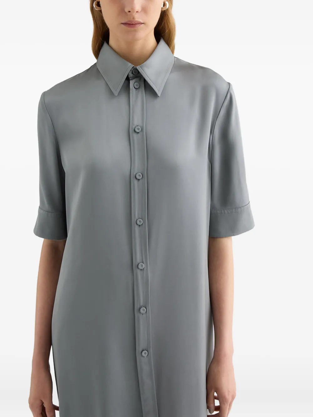 Jil Sander Gesmockte blouse met knopen Grijs