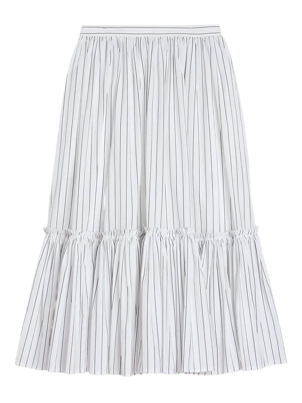 Jil Sander Gonna midi a righe - Bianco