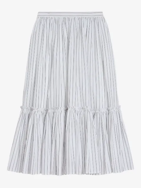 Jil Sander striped gathered midi skirt