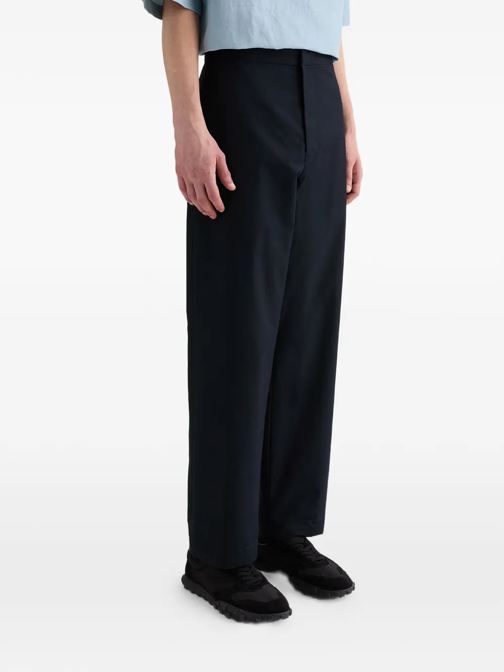 Jil Sander Katoenen broek met paspelzakken Zwart
