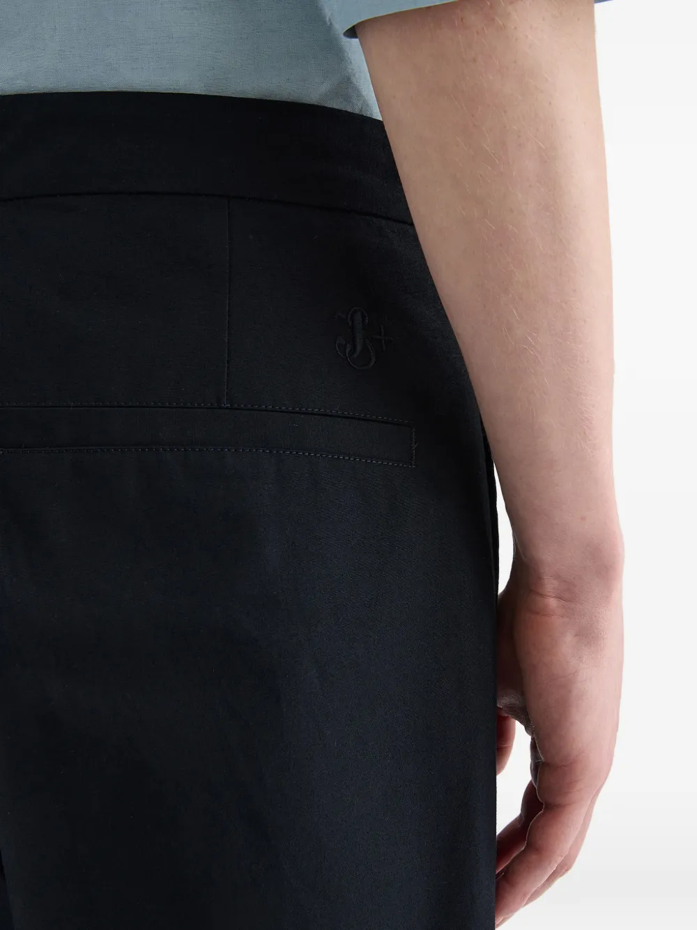Jil Sander Katoenen broek met paspelzakken Zwart