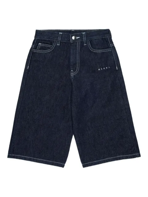 Marni Kids contrast-stitch denim shorts