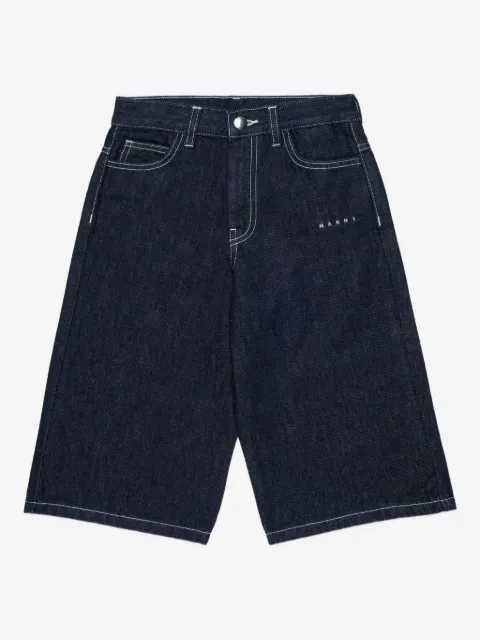 Marni Kids short en jean à coutures contrastantes
