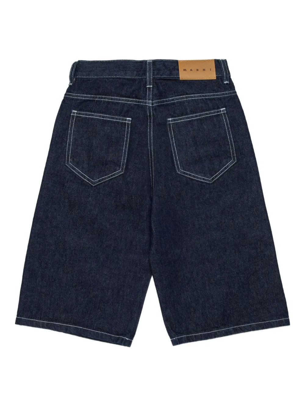  Marni Kids Contrast-stitch Denim Shorts - Blue 