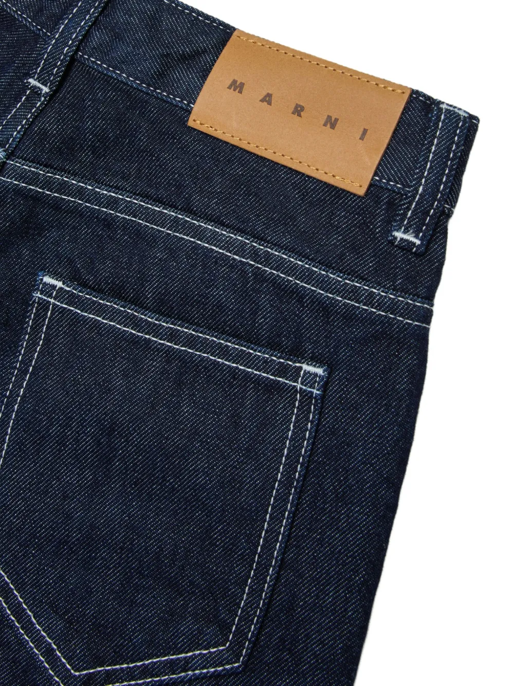  Marni Kids Contrast-stitch Denim Shorts - Blue 
