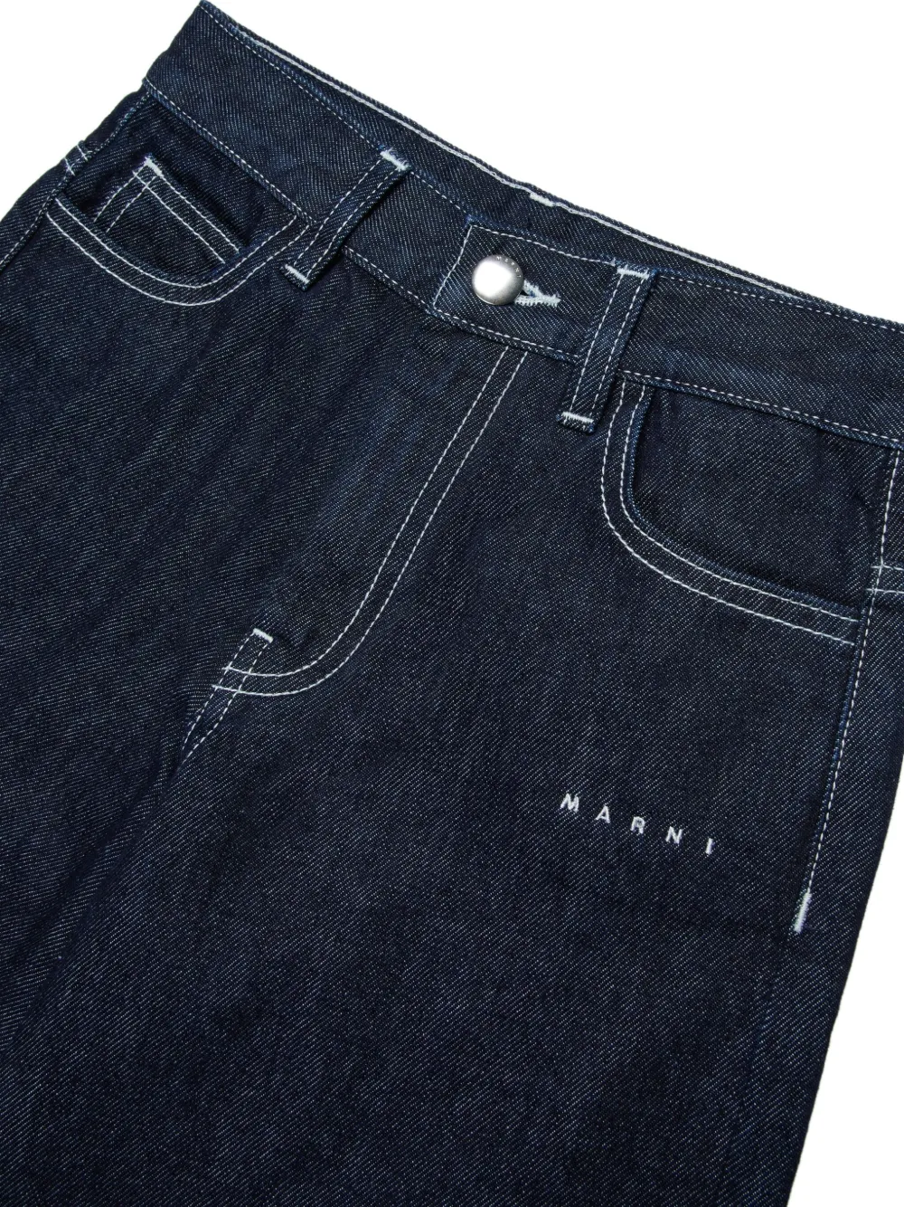 Marni Kids Spijkershorts met contrasterende stiksels Blauw