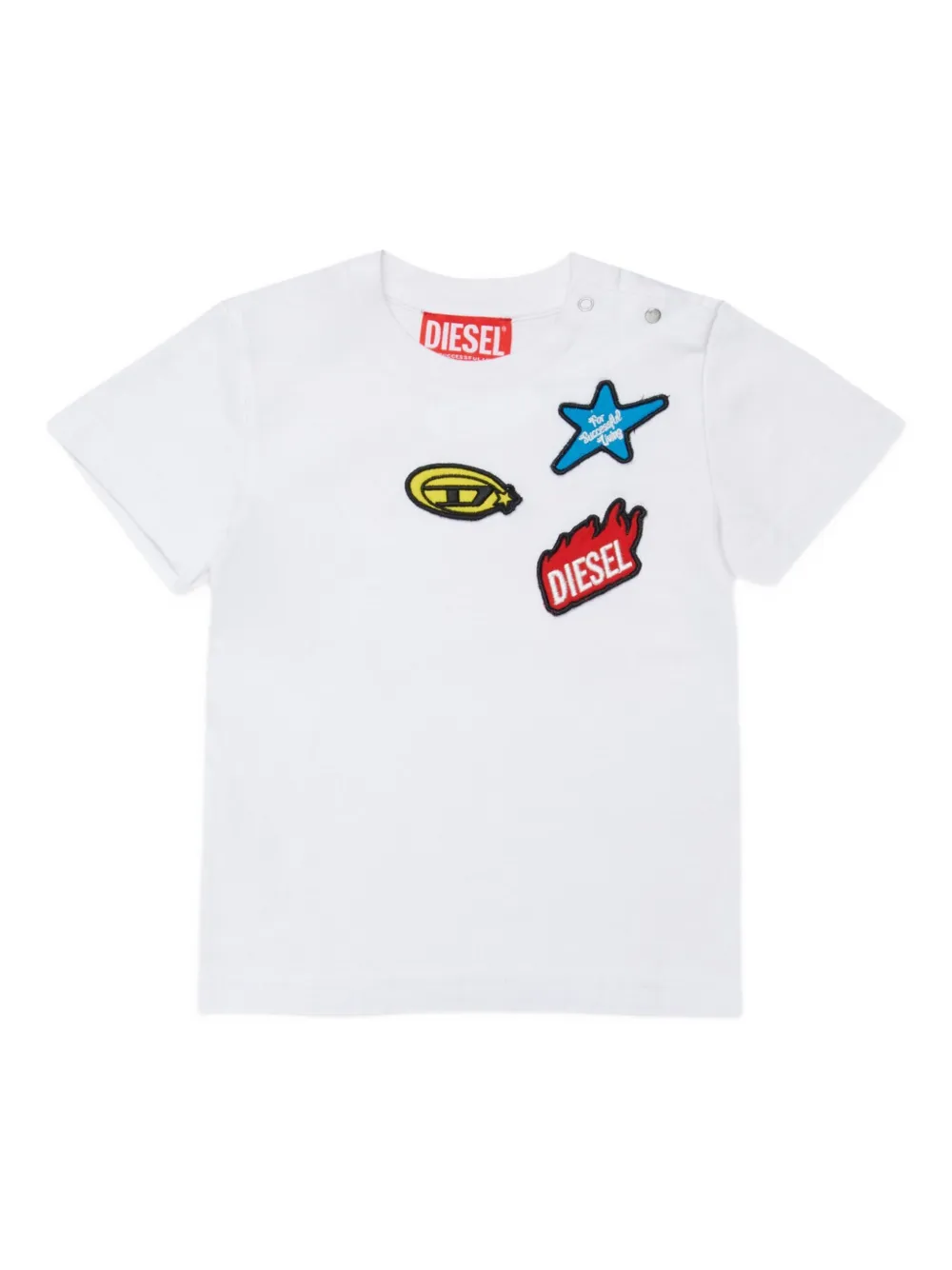 Diesel Kids T-shirt Tosb con applicazione - Bianco