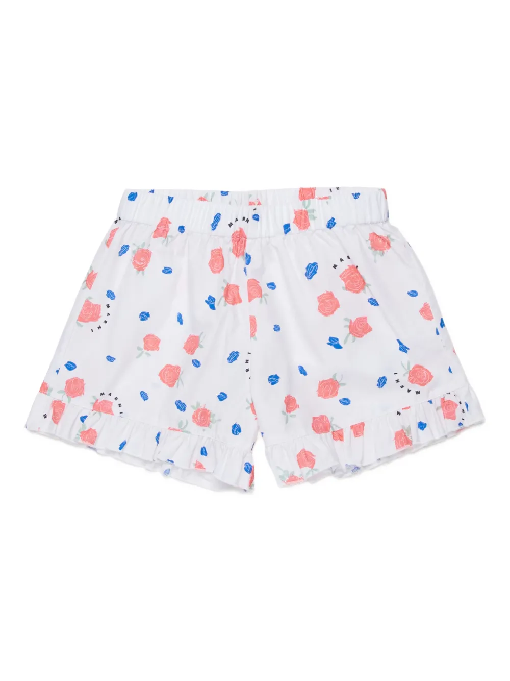 Marni Kids Shorts a fiori - Bianco