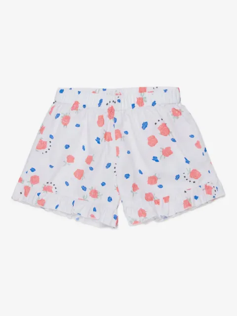 Marni Kids шорты с оборками и цветочным принтом
