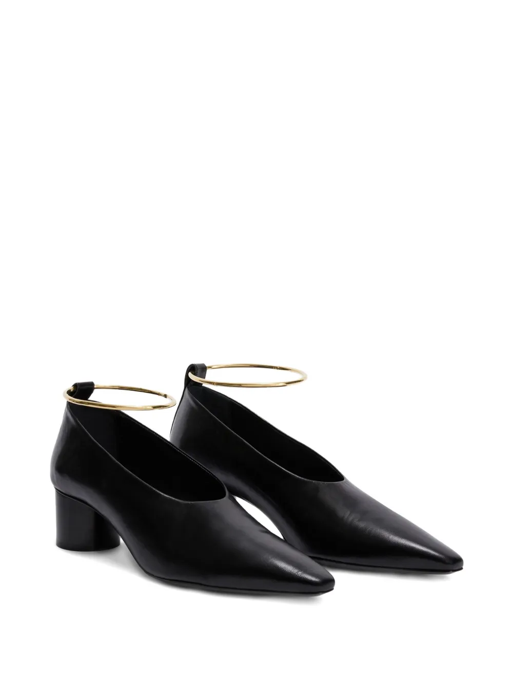 Jil Sander Ring afneembare pumps van metaal Zwart