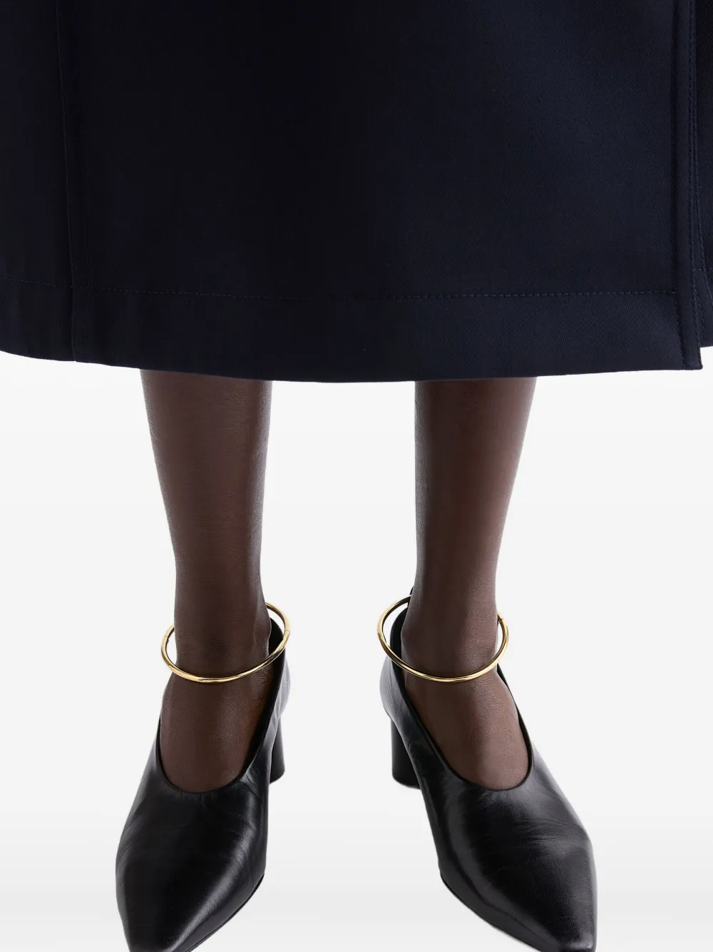 Jil Sander Ring afneembare pumps van metaal Zwart