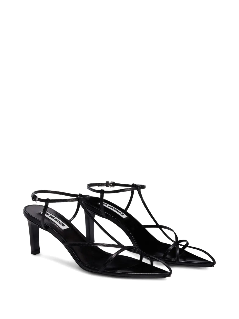 Jil Sander Interwoven-straps Pointed-toe Pumps In Black