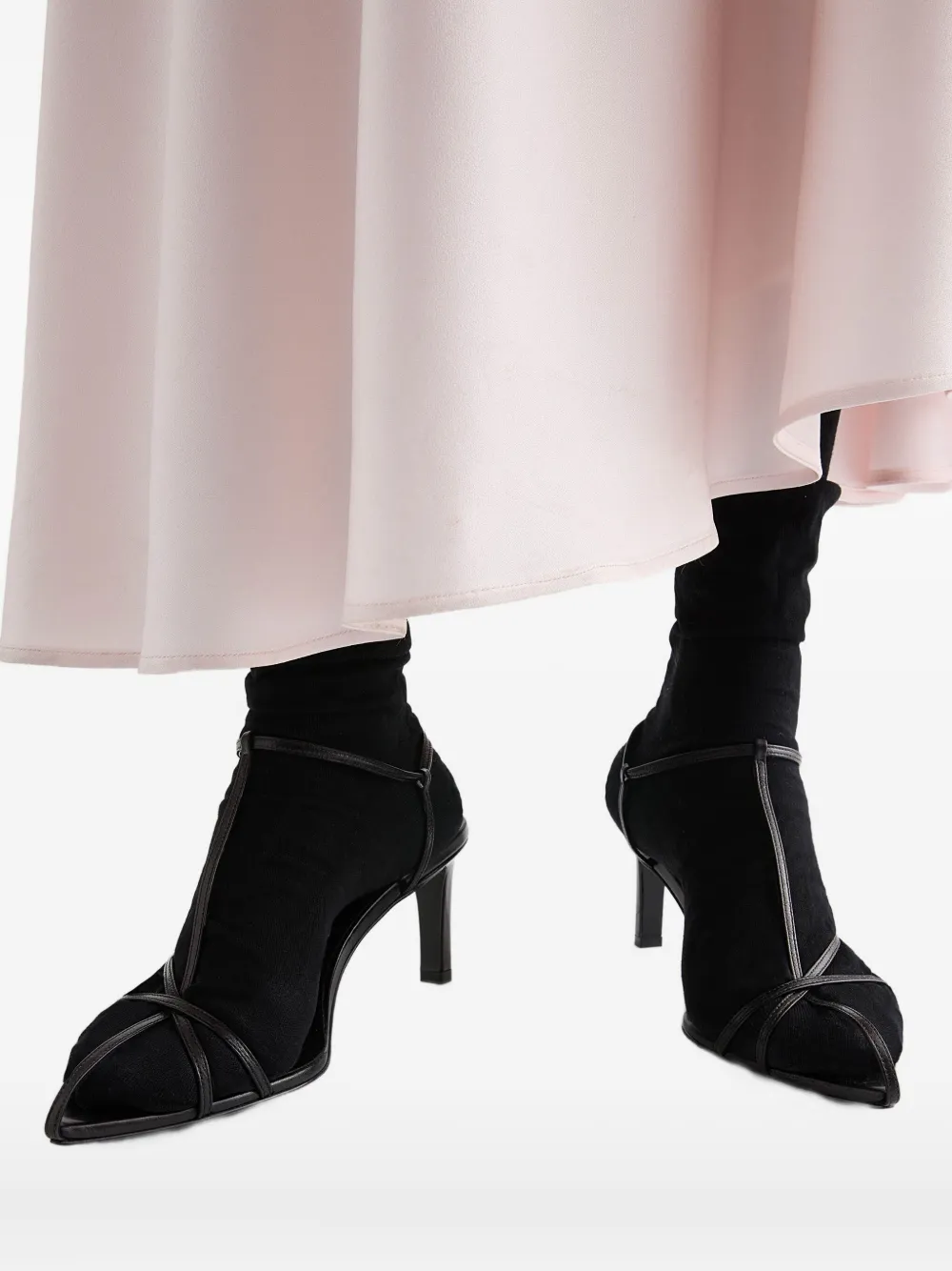 Jil Sander Interwoven-straps Pointed-toe Pumps In Black