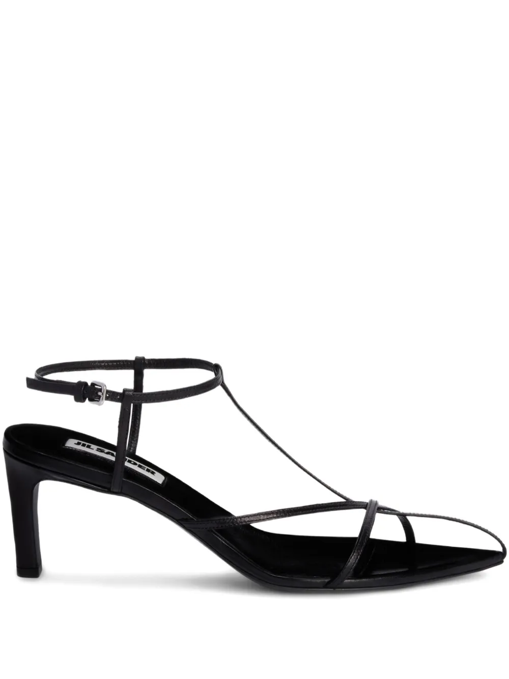 Jil Sander Interwoven-straps Pointed-toe Pumps In Black