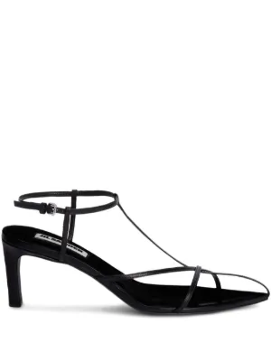 【JIL SANDER】Tストラップパンプス Jil Sander Leather T-Strap Sandals - Bergdorf Goodman