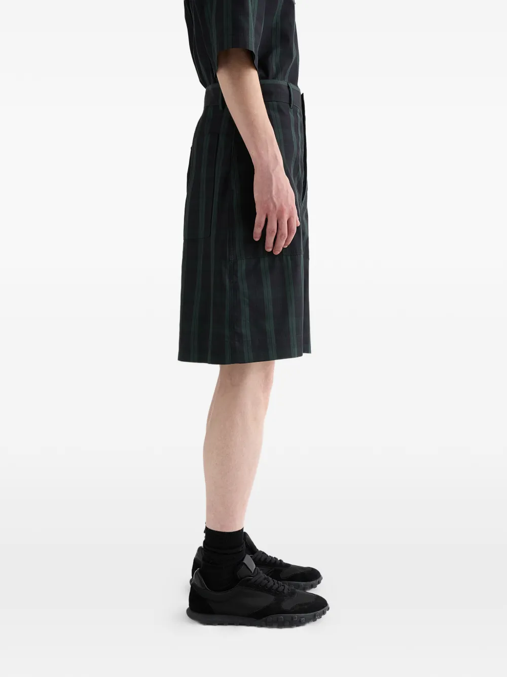 Jil Sander Geruite shorts met rits Zwart