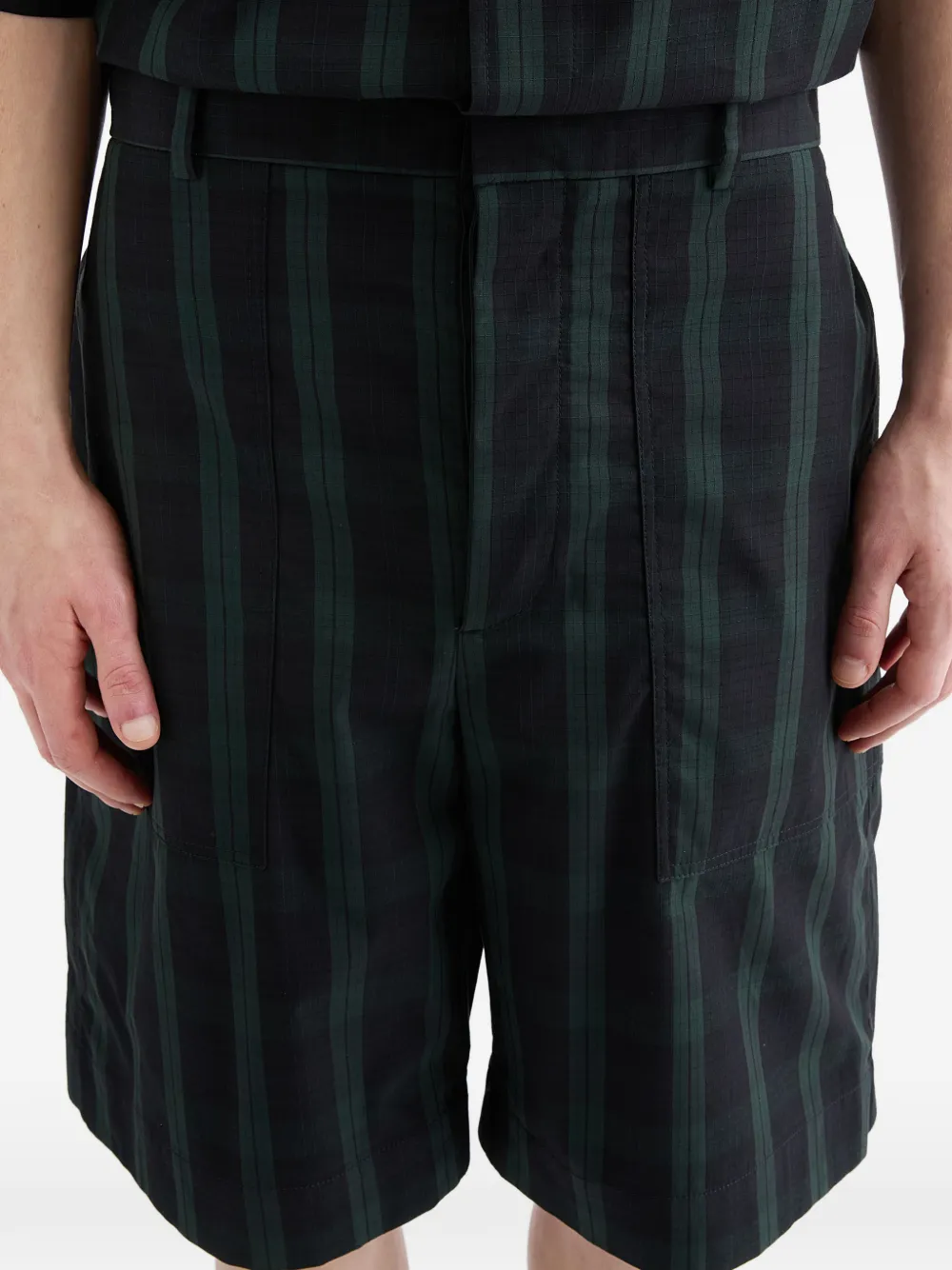 Jil Sander Geruite shorts met rits Zwart