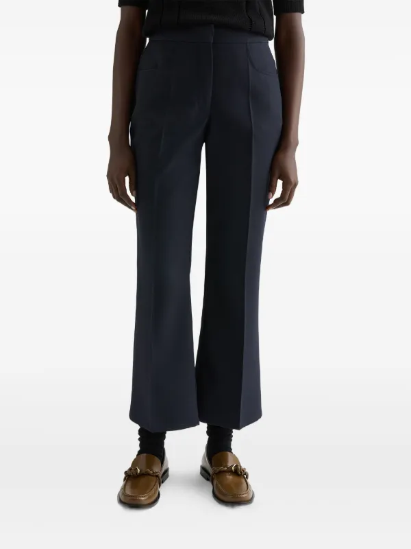 Jil Sander Wool Gabardine Tailored Trousers | Blue | FARFETCH