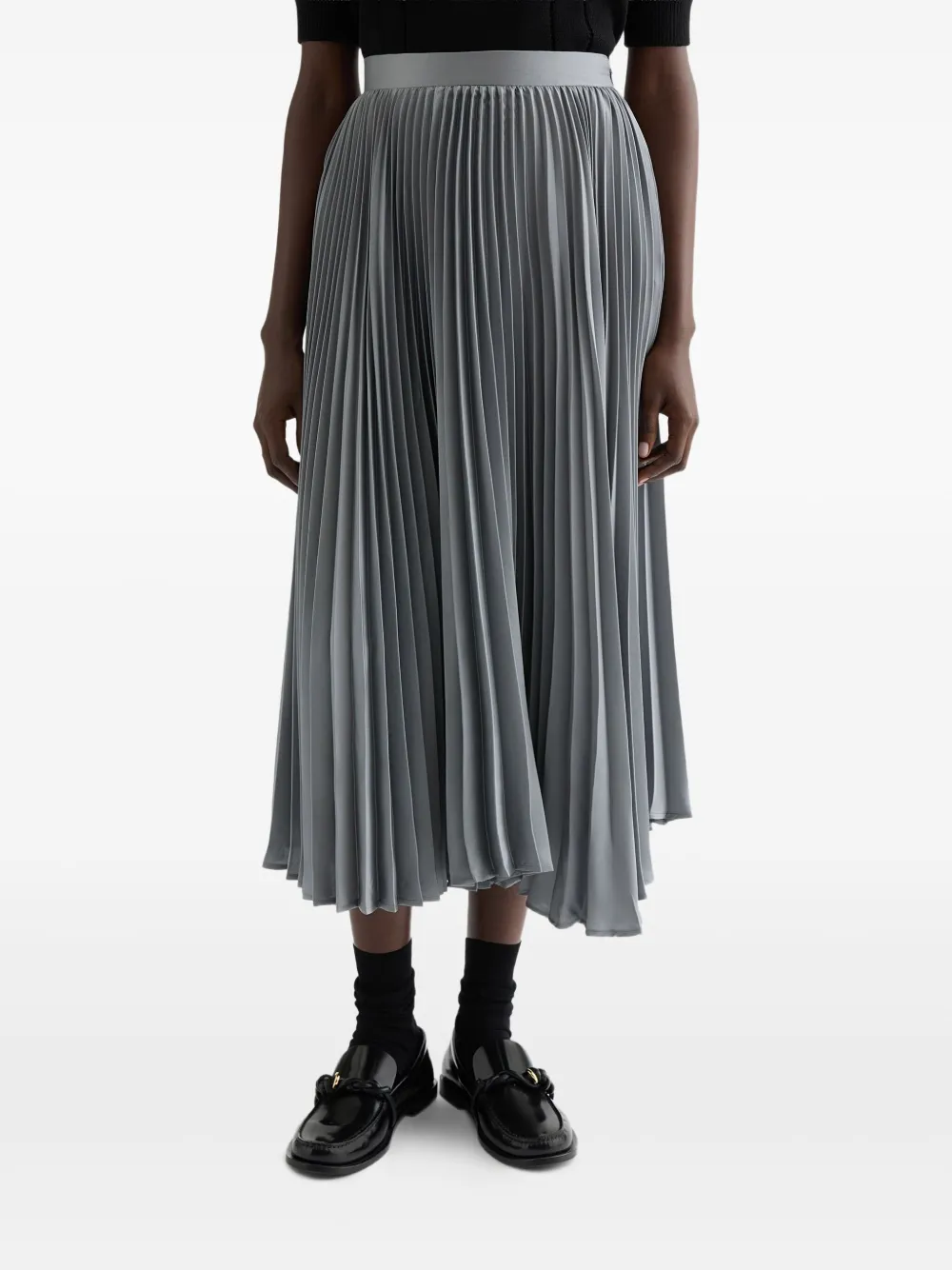 Jil Sander Technische twill plooirok Grijs