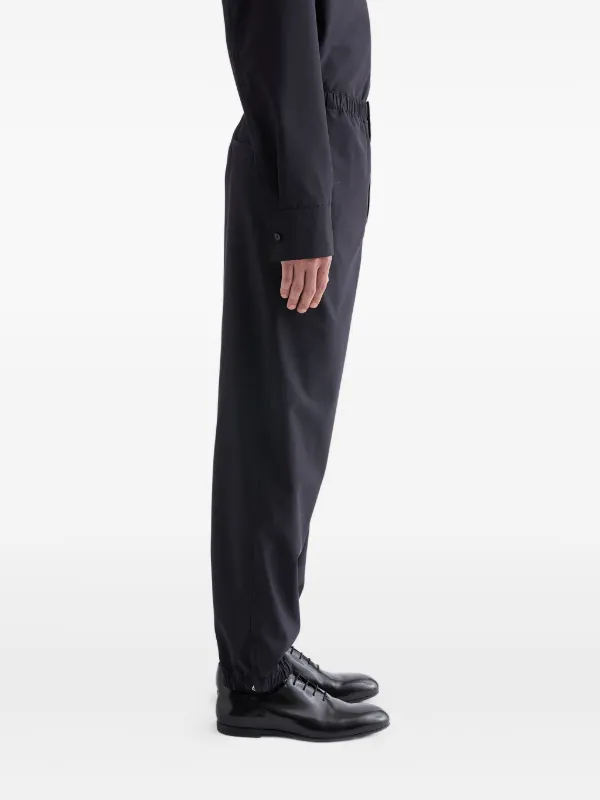 Jil Sander Wool Poplin Trousers | Blue | FARFETCH JO
