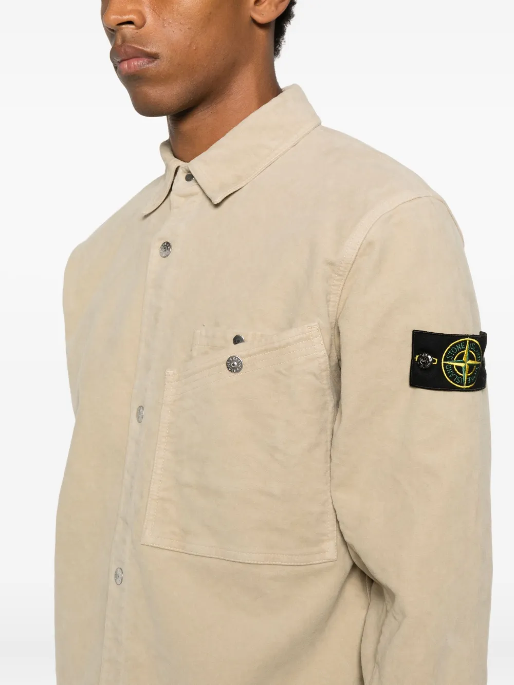 Stone Island Overhemd met Compass-logopatch Beige