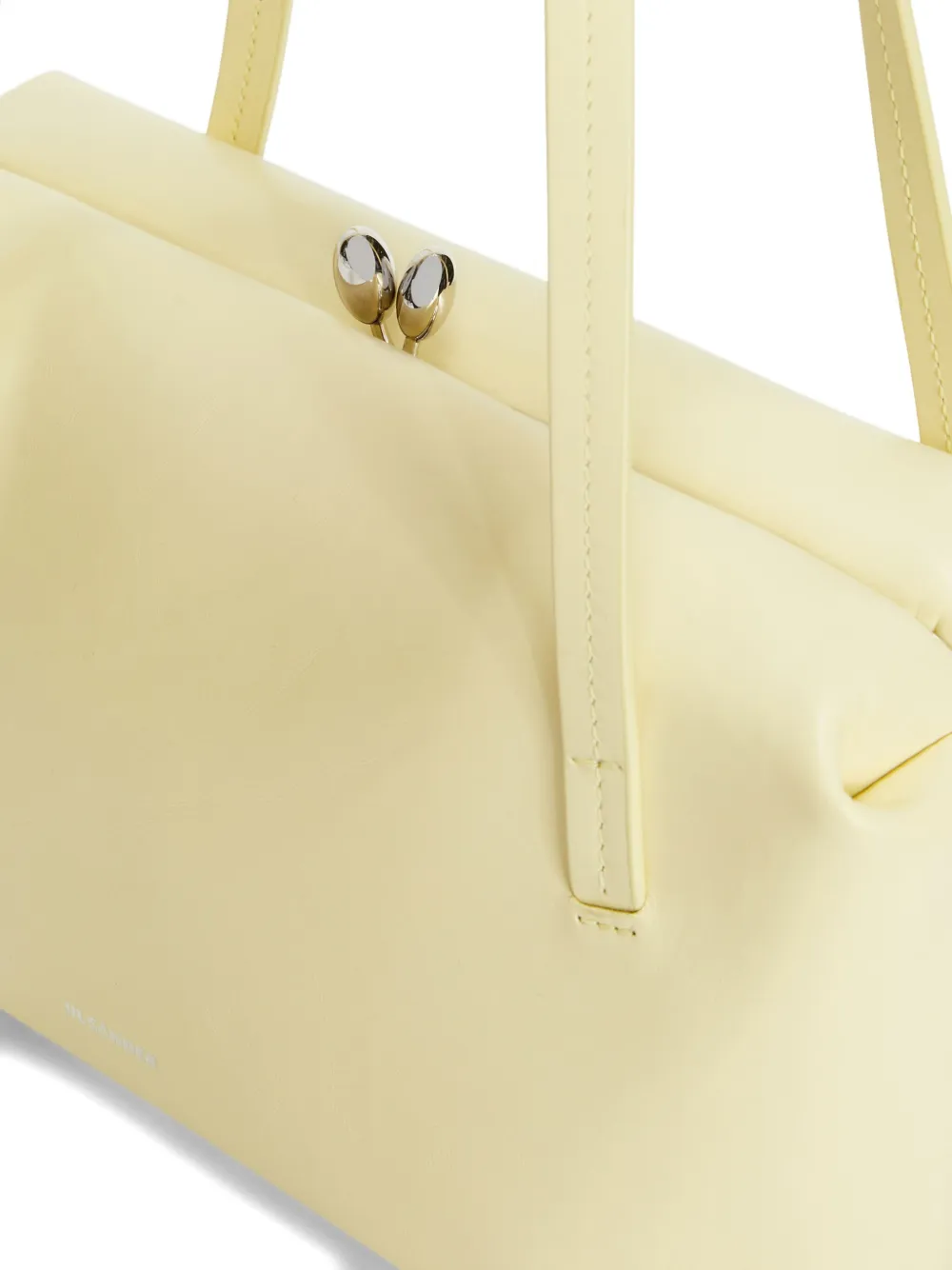 Jil Sander Small Goji Pillow Embossed Frame Leather Tote Bag In Neutral