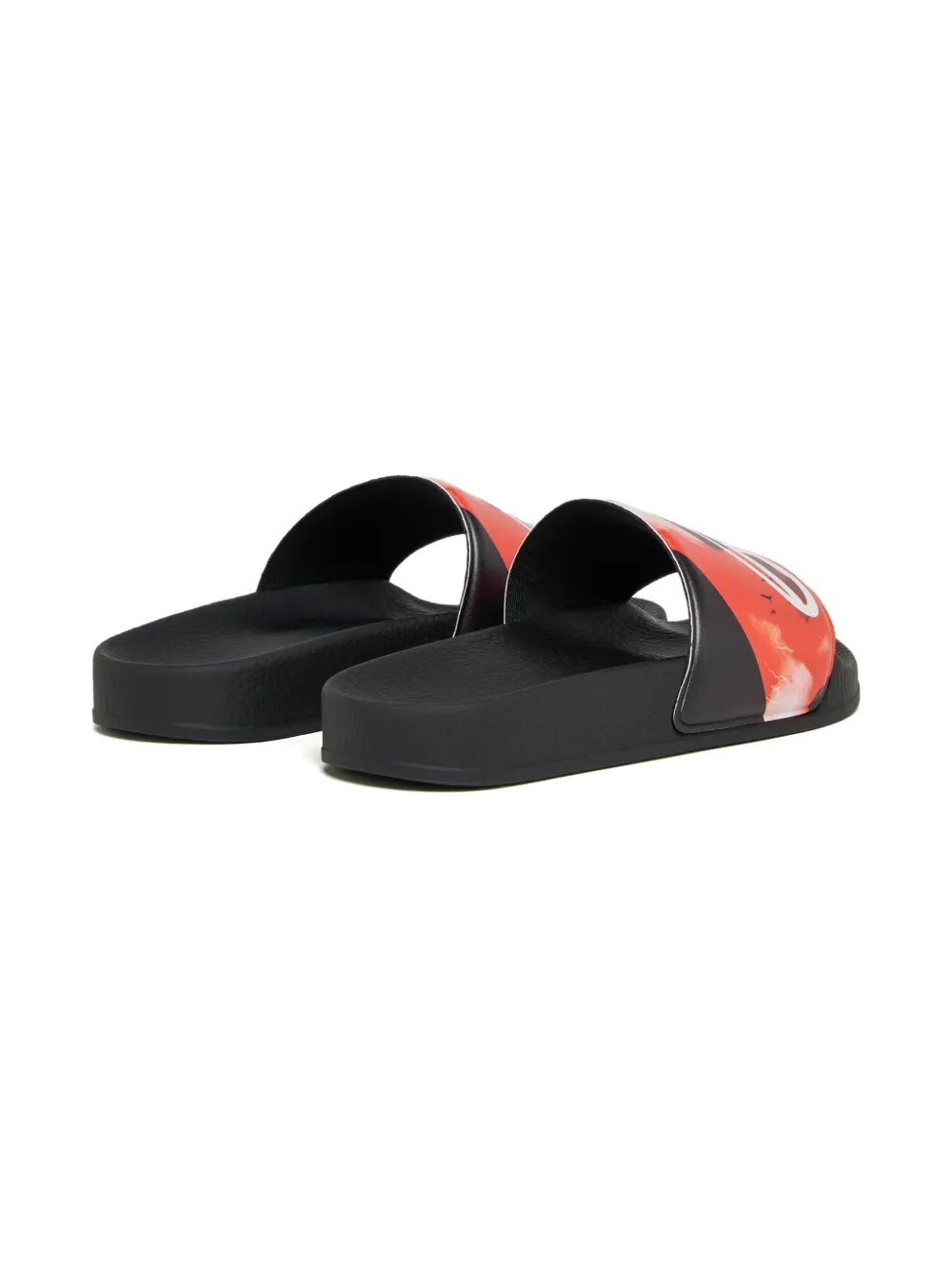 Diesel Kids Teenslippers met grafische print Zwart