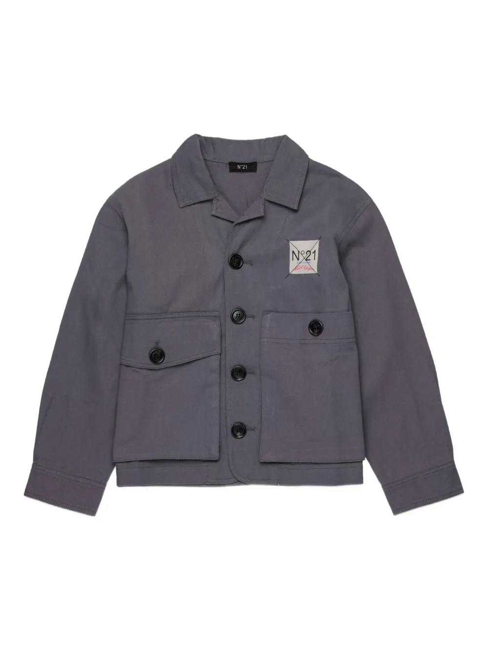 Nº21 Kids chamarra bomber con botones | gris | Image 1