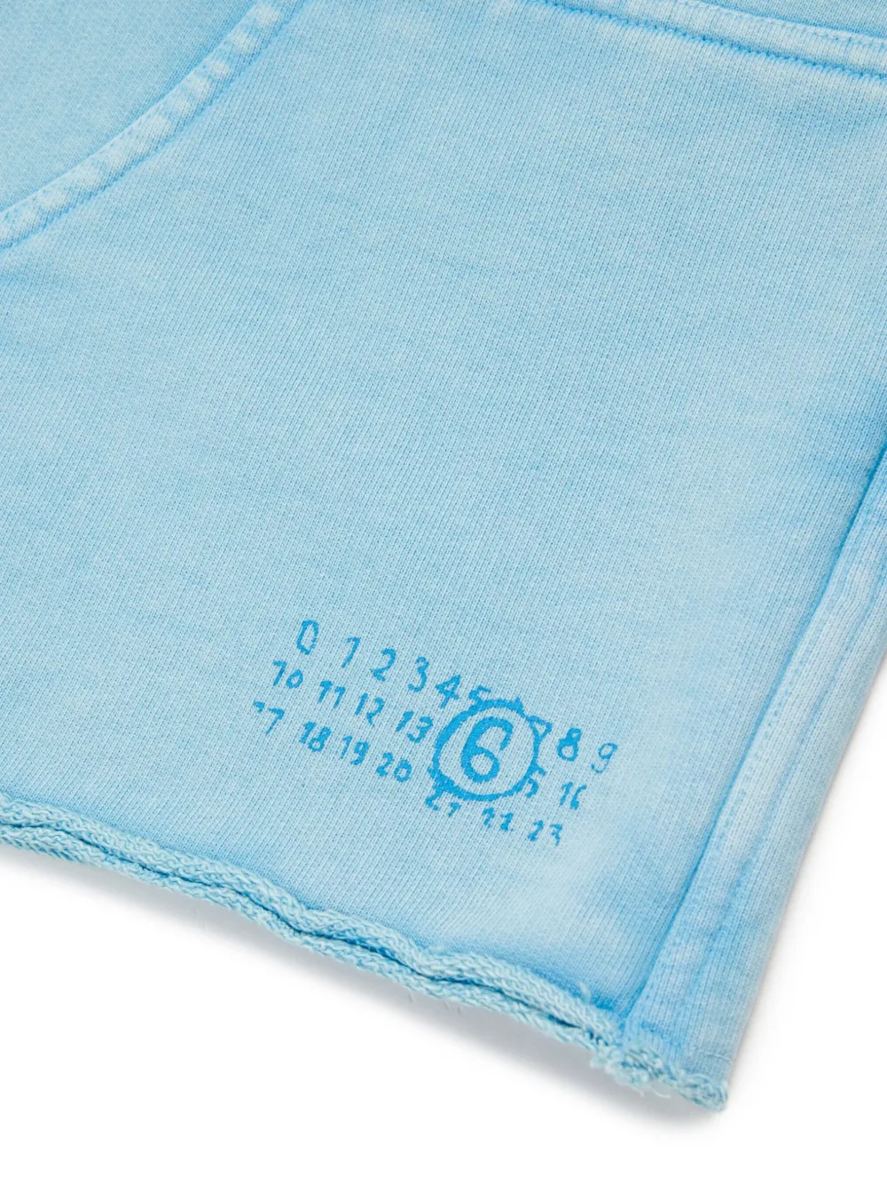 MM6 Maison Margiela Kids Shorts met trekkoord en gerafelde rand Blauw
