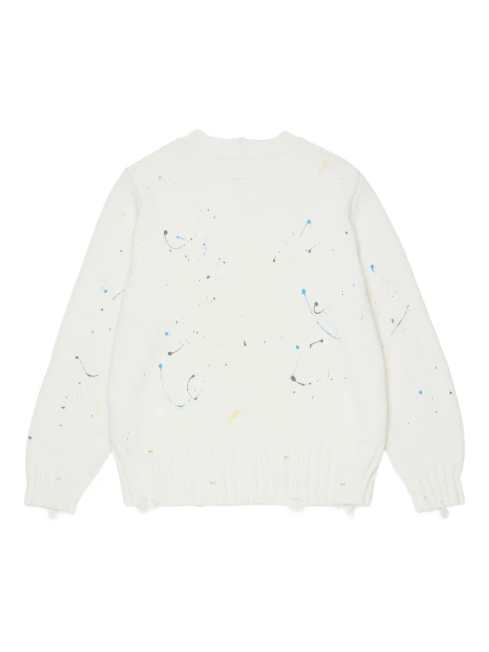 MM6 Maison Margiela Kids Trui met ronde hals en verfspatten Wit