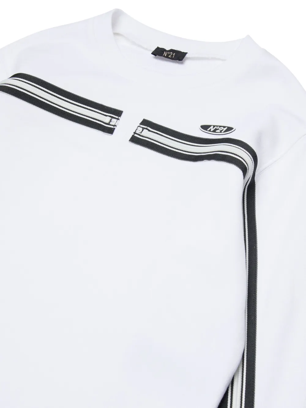  Nº21 Kids Long-sleeve Crew-neck Sweatshirt - White 