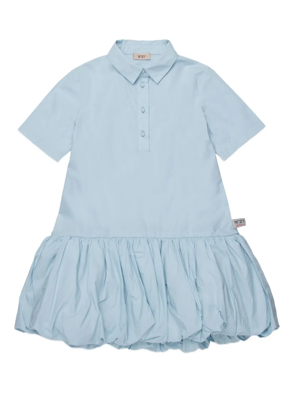 N°21 Kids' Ruffled Dress In Blue