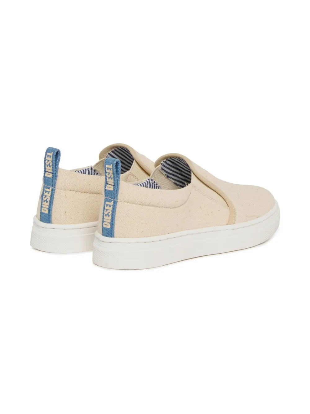 Diesel Kids Slip-on sneakers met logo-reliëf Beige