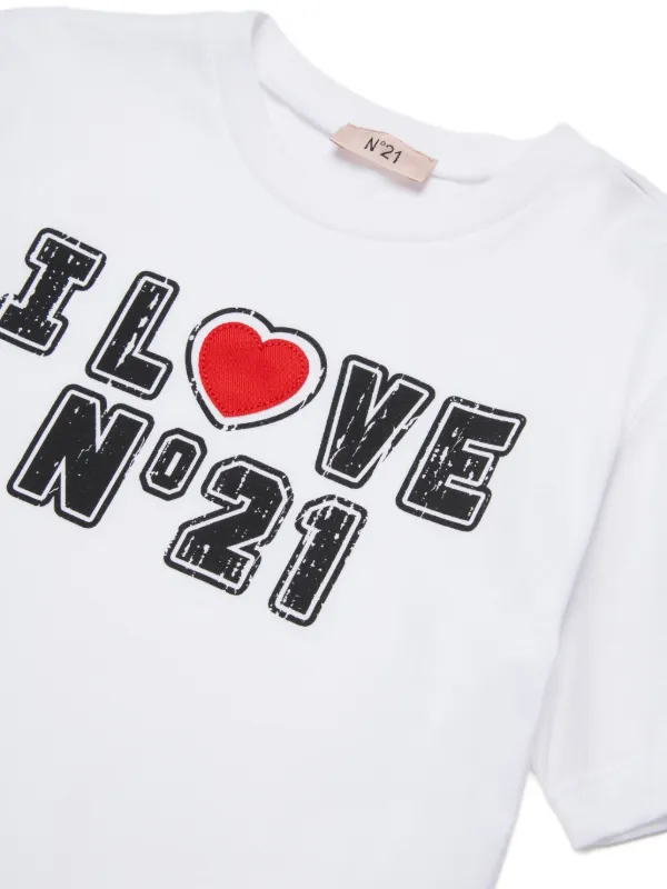 No21 ハートTシャツ Nº21 Kids ハートモチーフ Tシャツ | ホワイト | FARFETCH JP