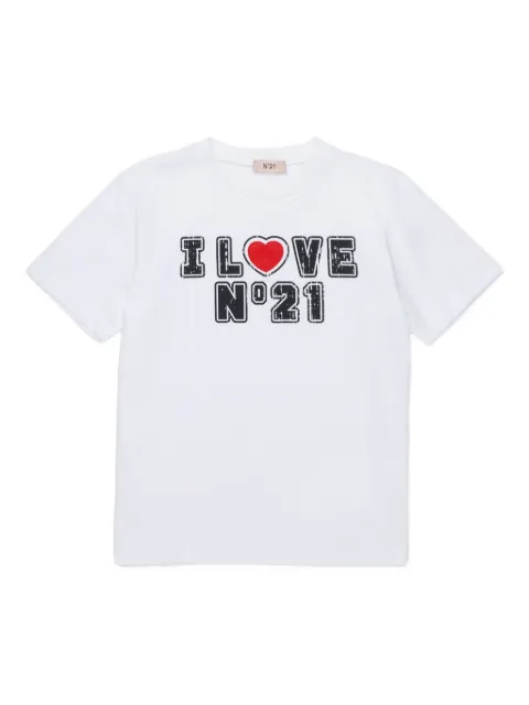 Nº21 Kids playera con motivo de corazón