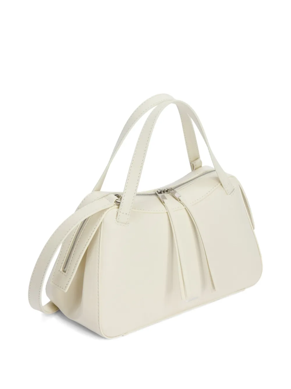 Jil Sander Embossed Logo Dune Leather Shoulder Bag In Neutral
