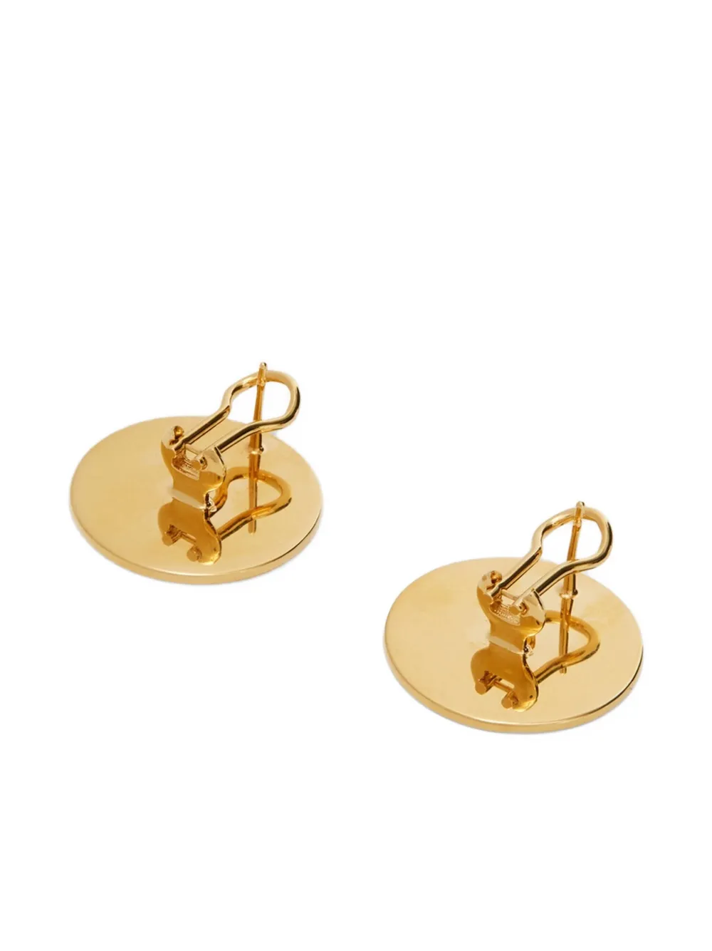  Jil Sander Engraved-logo Round Earrings - Gold 